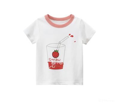 China Dropshippig Wholesale VitaG Tablet 2021 Summer Fashion Custom White 100% Cotton Knitted Comfortable Girl's T-shirt for sale