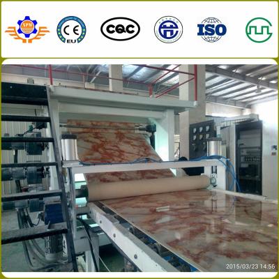 China Cadena de producción de mármol artificial de la hoja del PVC | 400Kg/H | hoja del mármol del PVC de la anchura del 1.22m en venta