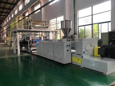 China 1000 - 1500kg/H SPC Floor Extrusion Line Machine PVC Floor Making Machine ABB Inverter for sale