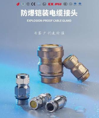 中国 Silver Straight Cable Gland with Brass Gland Nut - Excellent Protection 販売のため