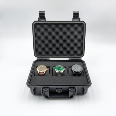 China Three Watches Plastic Waterproof Watch Box Drop Resistant for sale