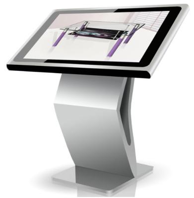 China Silvery 43in Interactive Multi Touch Table Support LAN WLAN Standing Kiosk for sale
