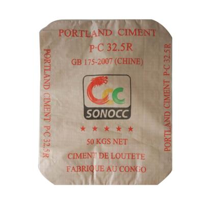 China Cement Poly Woven Bags 25KG 40KG 50KG PP Valve Empty Cement Bag Sack for sale