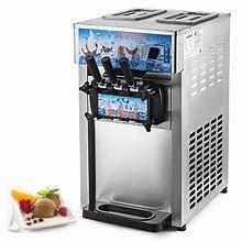 China Wirtschaftliche Tischplatte aus Edelstahl 3 Geschmacksrichtungen Automatische Soft Serve Sorbetiere Kommerzielle Eis Eismaschine zu verkaufen
