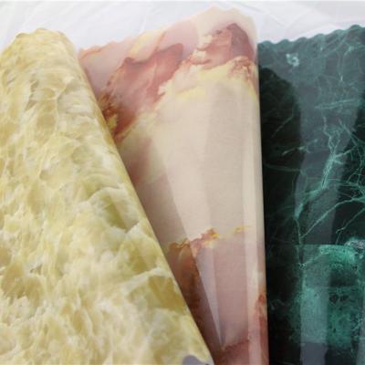 China High Glossy Marble PVC Film For Kitchen Counter Top TV Background Decoration for sale