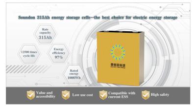 China 315Ah Lifepo4 Lithium Battery , 12500 Times cyclelife For Commercial Energy Storage System à venda