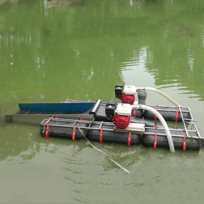 China 1T/H 25Kw Steel Gold Dredger 3.5m Length Rotary Movable Mini Gold Minging Boat for sale