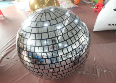 China 1M 2M Colorful Christmas Ball Disco Reflective Inflatable Silver Mirror Ball For Party / Club Decoration for sale