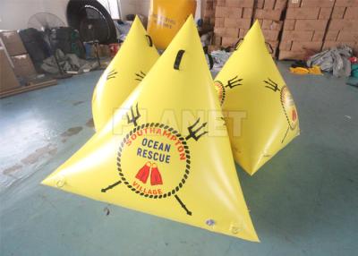China Airtight PVC Inflatable Swim Buoy Inflatable Floating Triangle Swimming Marker Buoys For Water Park for sale