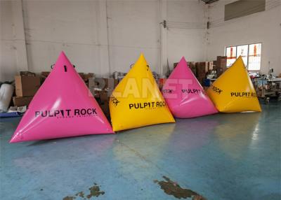 China Race Mark Advertising Inflatable Triathlon Buoy Triangular Shape Inflatable Buoys Inflatable Water Buoy for sale
