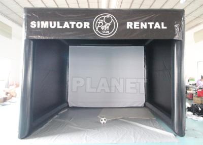 China Outdoor Indoor Sport Black Custom Logo Inflatable Screen Golf Simulator Tent for sale