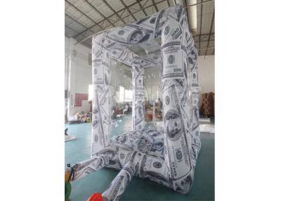 China dólares de 2.3x3.2mH Oxford que imprimen la cabina inflable de la máquina del dinero en venta