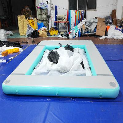 China Portable Outdoor DWF Inflatable Ocean Pool Sea Swimming Pool Floating Water Platform for sale