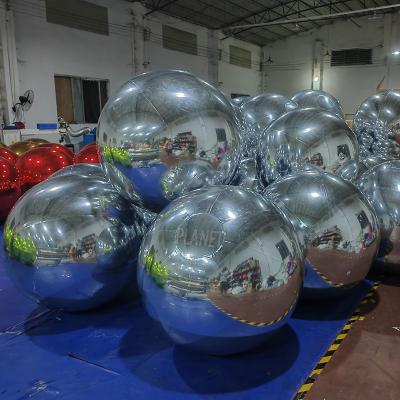 China Custom Giant Decorative Inflatable Mirror Sphere Large Mirror Balloon PVC Mirror Ball for sale