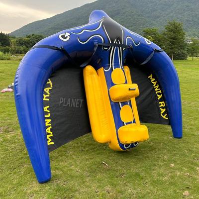 China Adults Crazy Inflatable Flying Kite Tube Towable Water Sports PVC Water Manta Ray for sale