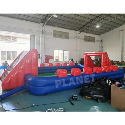 China 0.55mm Plato Inflatable Sports Games Soap Soccer Field Training Football Court Water Football Pitch for sale
