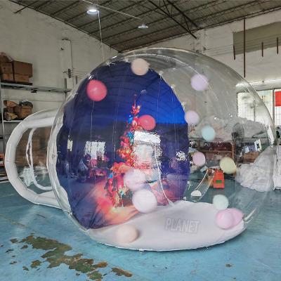China Giant Snow Globes Inflatable Human Size Snow Globe Inflatable Christmas Snow Globe With Tunnel for sale