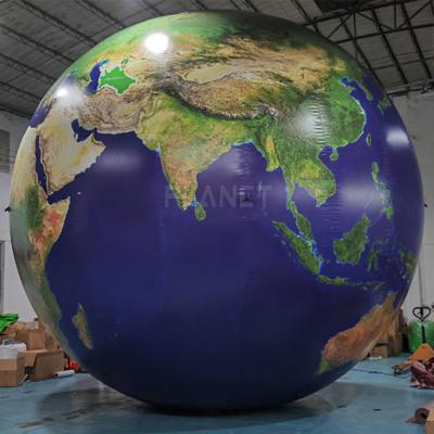 中国 Advertising Inflatable Earth Decoration Earth Ball Lighting Planet Balloon With LED Light 販売のため