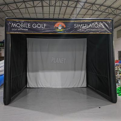 China Commercial Airtight Golf Blow Up Tent PVC Golf Simulator Tent Outdoor Golf Practice Tent for sale