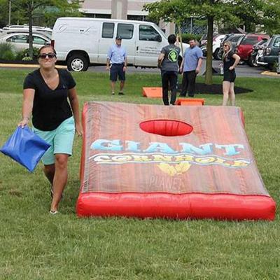 China Giant Interactive Inflatable Corn Hole Game Corn Hole Toss Throw Games PVC Cornhole Boards for sale
