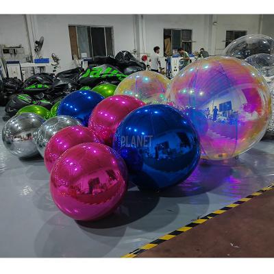 China Large Mirror Ball 100cm Inflatable Mirror Balloon PVC Mirror Sphere For Christmas Decoration for sale