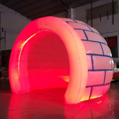 China Outdoor Kids Inflatable Igloo Tent Igloo Dome Tent Camping Tent With LED Light for sale