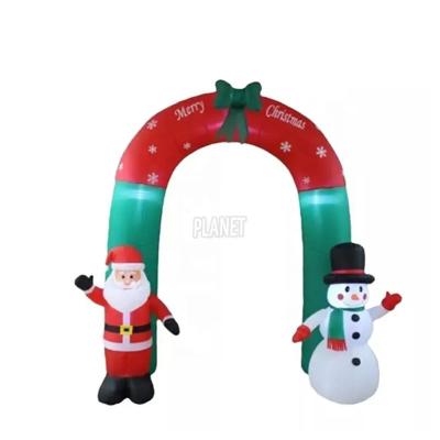 China Inflatable Snowman Archway Inflatable Christmas Inflatable Archway With Santa for sale