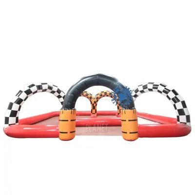 China Customized Inflatable Sports Game Portable Bumper Car Track Go Kart Inflatable Race Track for sale