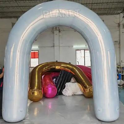 China Wedding Party Decoration Reflective Mirror Inflatable Arch Inflatable Archway Inflatable Arches for sale