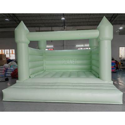 China Kids Light Green Bounce House Jumping Bouncy Castle Inflatable Bouncer for sale