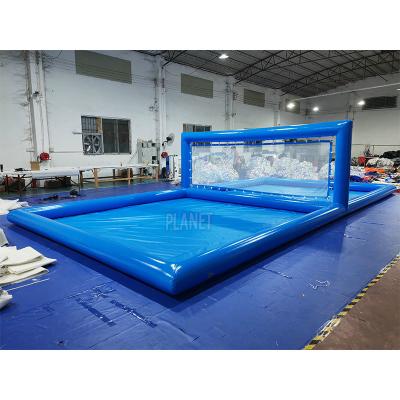 China Corte de voleibol de piscina inflable portátil sellada por aire Campo de voleibol inflable Corte de voleibol flotante a la venta en venta