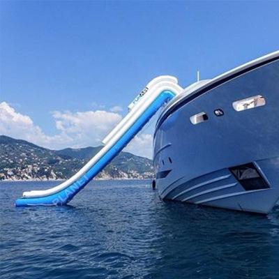 China Large Floating Boat Yacht Water Lake Inflatable Dock Slide Sea Yacht Slide For Adult for sale