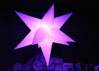 China Different Size Hanging Inflatable Led Star 190 T Polyester Material For Party for sale