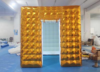 China Gold Inflatable Photo Booth 2.5 X 2.5 X 2.5 M Two Doors CE Approved for sale