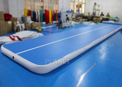 China Flexible Inflatable Air Track Gymnastic Blue Surface Mattress For Sport for sale