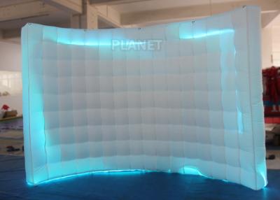 China Large White Inflatable Photo Booth Curved Shape With Colorful Led Light for sale