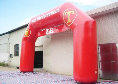 China Lona inflable de encargo roja del PVC del arco, impresión inflable del logotipo del arco de la raza en venta