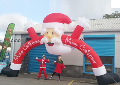 China Santa Claus Christmas Inflatable Archway 210 D Oxford Cloth For Outdoor Event for sale