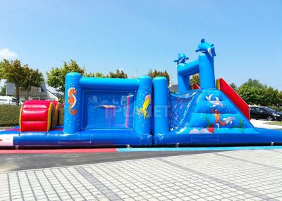 China 14 M Long Inflatable Tunnel Outdoor Obstacle Course Equipment Electric Blower for sale