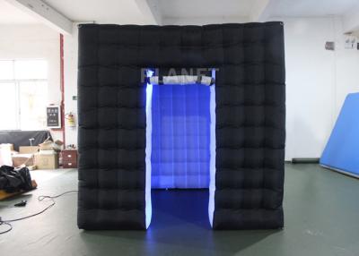 China Durable Inflatable Cube Photo Booth Enclosure Black Exterior And White Interior for sale