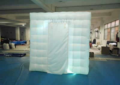 China 2.4x2.4x2.4m Small White Inflatable Party Cube Booth Tent With 2 Doors for sale