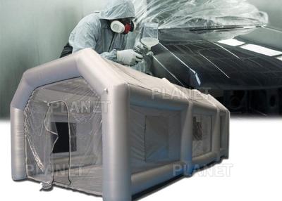 China Silver Protable Inflatable Spray Paint Booth 8x4x3m / Mobile Car Painting Station for sale