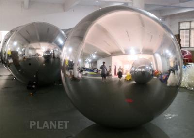 China Large PVC Silver Inflatable Hanging Mirror Balls For Event Christmas Decoration for sale