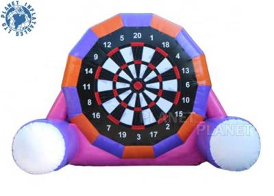 China 6m PVC Tarpaulin Inflatable Kick Dart Board Soccer Game With Velcro Balls Purple Color for sale