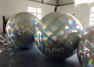 China Spherical Bright Color Silver Inflatable Mirror Ball For Party Decoration for sale