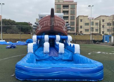 China 0.55mm PVC Kids Inflatable Pirate Boat Bouncer Water Slide For Party for sale
