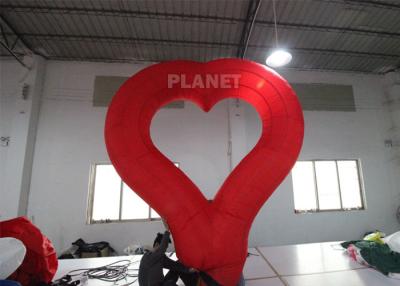 China Party LED Lighting Inflatable Advertising Balloon Red LOVE Heart for sale