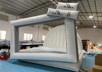 China 0.55mm PVC White Bounce House Inflatable Photo Bouncer Frame Wall for sale
