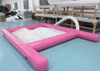 China Pink 0.6mm PVC Tarpaulin Inflatable Sea Pool Fire Resistant With Net for sale
