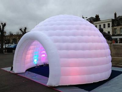 China 3m 4m 5m Oxford Cloth White With LED Light Use Blow Up Inflatable Igloo Dome Tent For Party Event for sale
